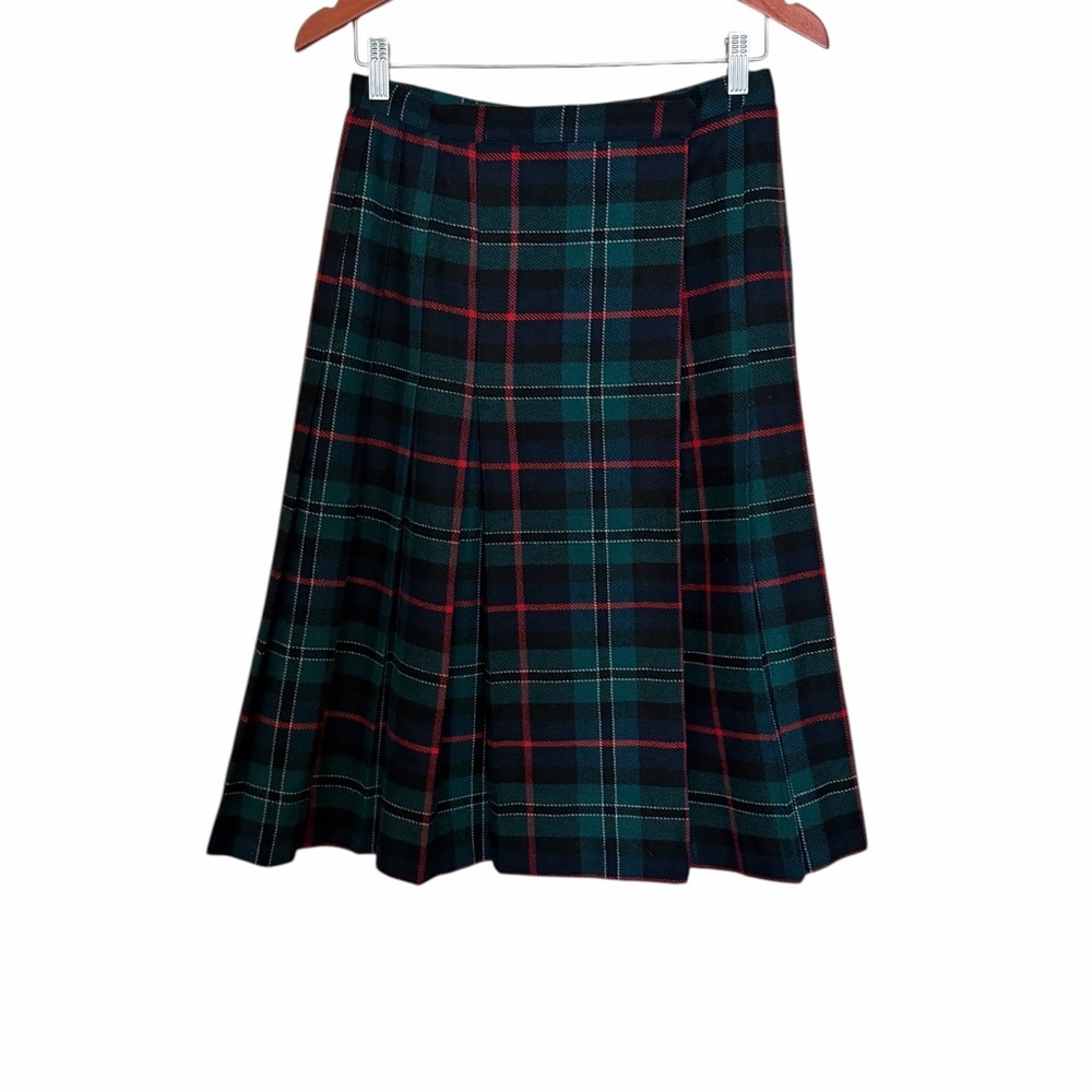 Vintage Tartan Plaid Pleated Kilt Wrap Skirt by Ann Stevens